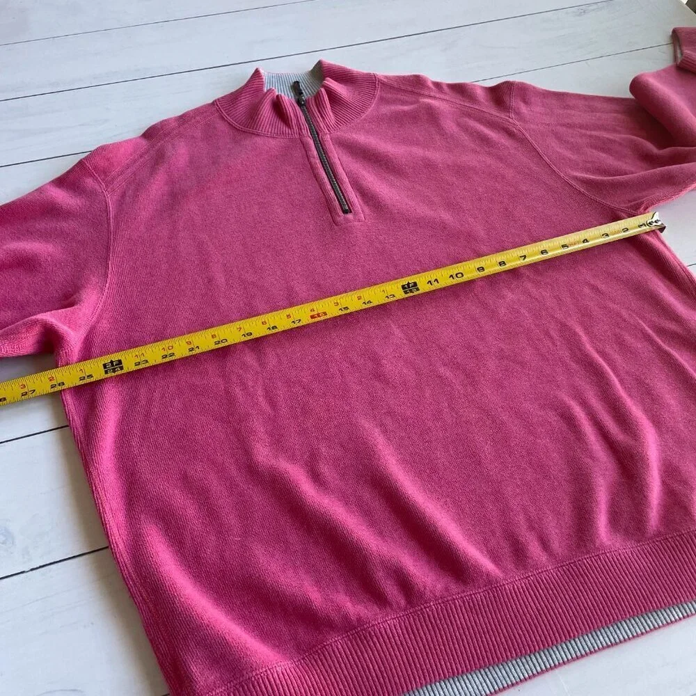 Tommy‎ Bahama Woman's Pink Pullover Quarter Zip, Heavyweight Heavy Kit Thick